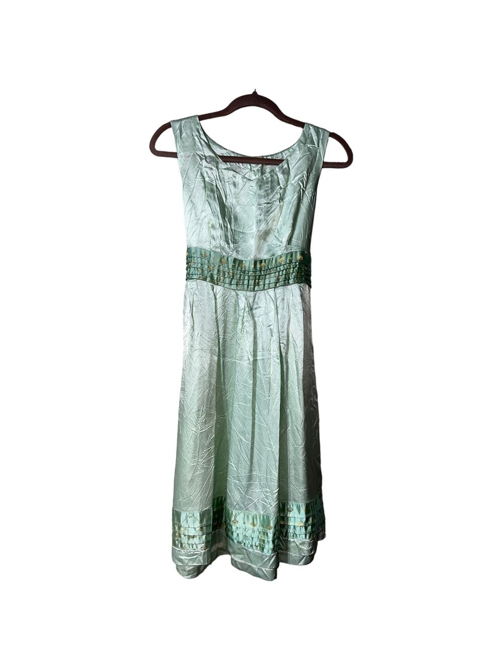 Light Blue & Gold Handmade Dress